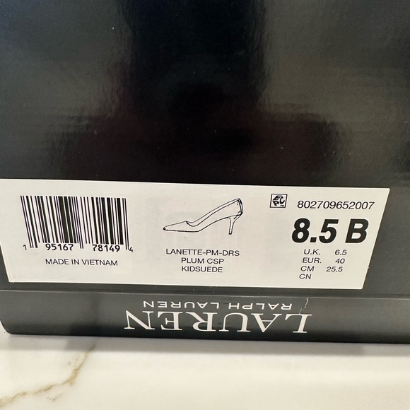 Lauren Ralph Lauren Lanette Pink Suede Pointed-Toe Heels Size 8.5 - Picture 3 of 6